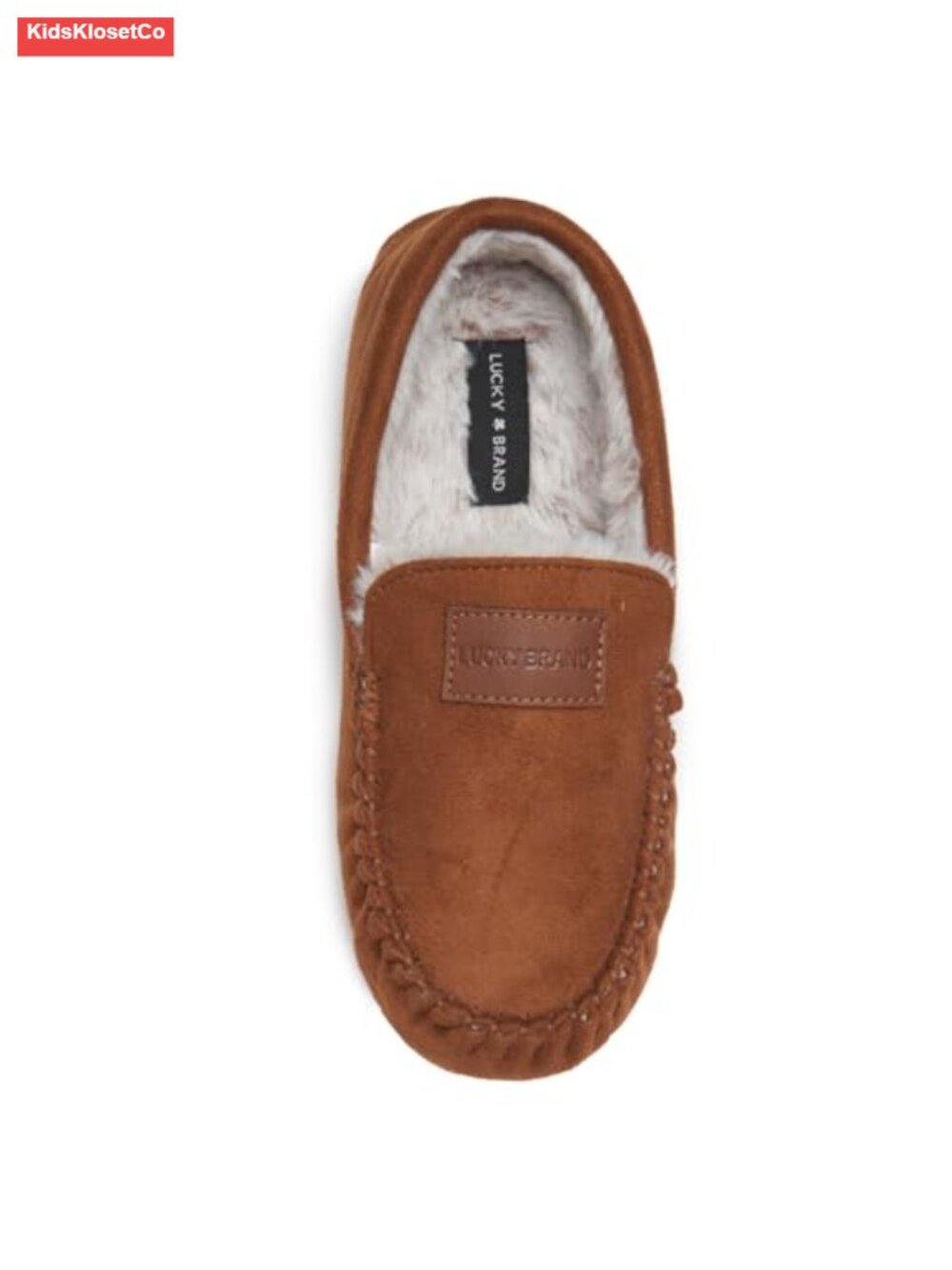 Boys Cozy Faux Fur Mocc Non-Slip Slip-On Indoor Shoes